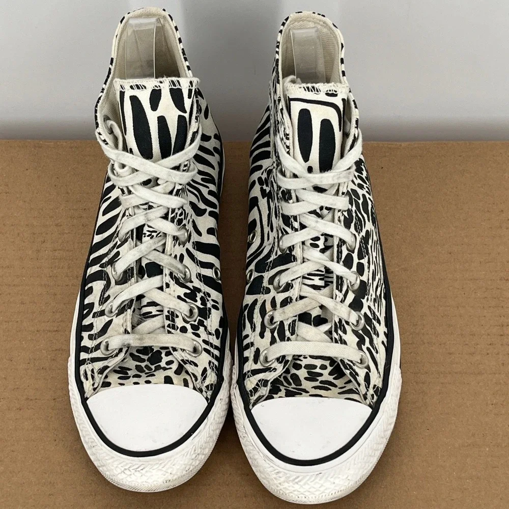 Converse Chuck Taylor All Star Hi Animal Print Canvas Sneakers Womens 8 - Picture 4 of 11